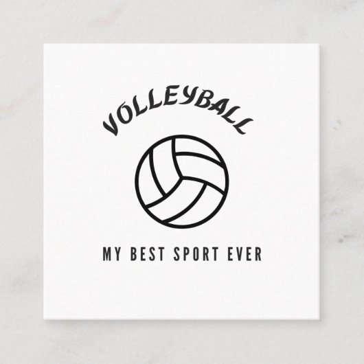 Volleybal mijn beste sport ooit vierkante visitekaartje (Voorkant)
