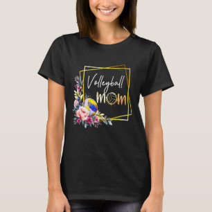 Volleybal Moeder Bloemen Bal Moeder Vrouwen T-shirt