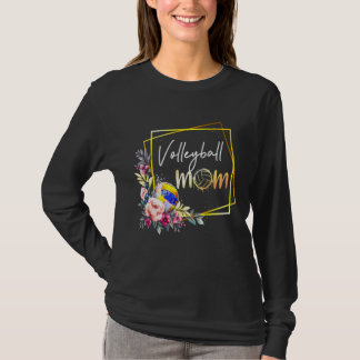 Volleybal Moeder Bloemen Bal Moeder Vrouwen T-shirt