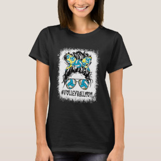 Volleybal Moeder Messy Bun Speler Moeder Sport T-shirt