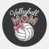 Volleybal Moeder Ronde Sticker (Voorkant)