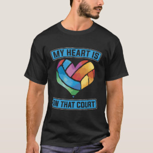 Volleybal moeder strand bal mijn hart ligt op t t-shirt