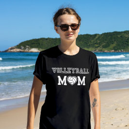 Volleybal Mom Hartvormig Volleybal T-shirt