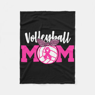 Volleybal Mom Roze Lint Borstkanker Bewustzijn Fleece Deken