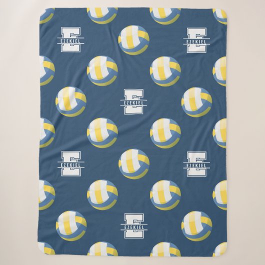 Volleybal Monogram Naam Deken – Letter E (Voorkant)
