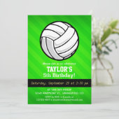 Volleybal; Neon Green Stripes Kaart (Staand voorkant)