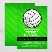 Volleybal; Neon Green Stripes Kaart (Voorkant / Achterkant)