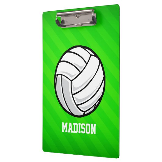 Volleybal; Neon Green Stripes Klembord (Links)