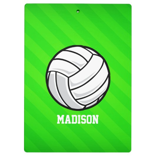 Volleybal; Neon Green Stripes Klembord (Achterkant)