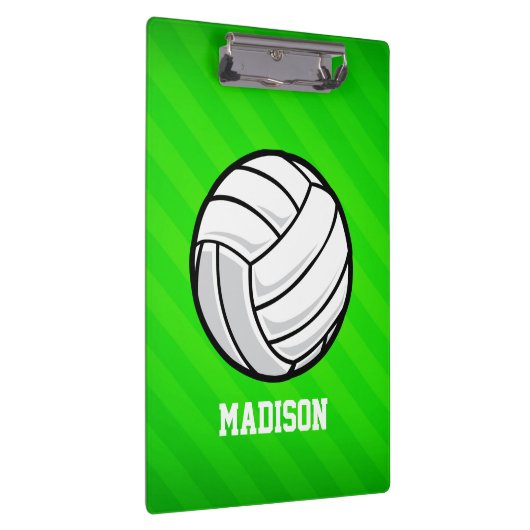 Volleybal; Neon Green Stripes Klembord (Rechts)