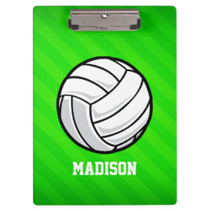 Volleybal; Neon Green Stripes Klembord