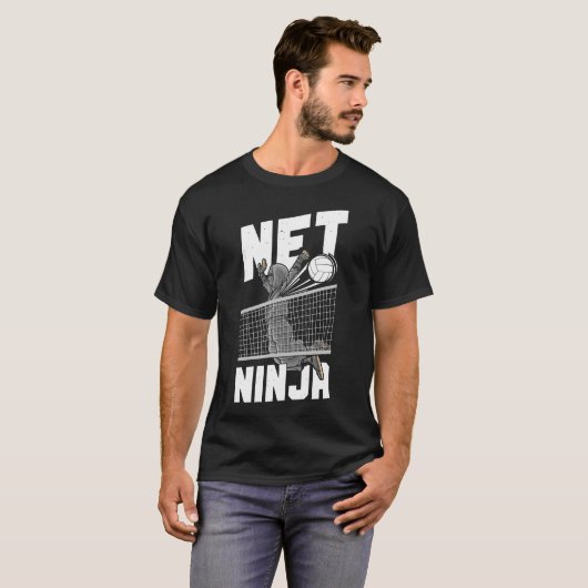 Volleybal Net Ninja Ninja T-shirt (Voorkant volledig)