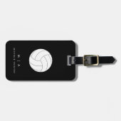  Volleybal Ocean Summer | Monogram Aangepast Bagagelabel (Voorkant horizontaal)