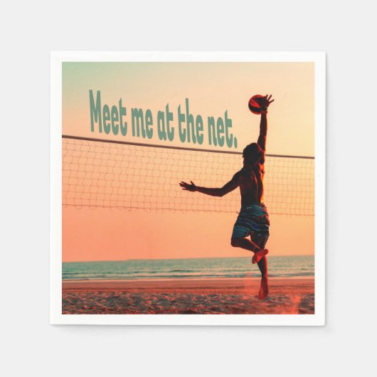 Volleybal Ontmoet me bij het net Servet (Voorkant)