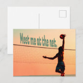 Volleybal ontmoet me op het net briefkaart (Voorkant / Achterkant)