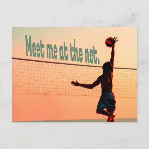 Volleybal ontmoet me op het net briefkaart