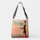 Volleybal ontmoet me op het net crossbody tas (Voorkant)