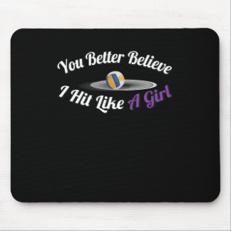 Volleybal oog raak als een meisje Power Sticker Muismat