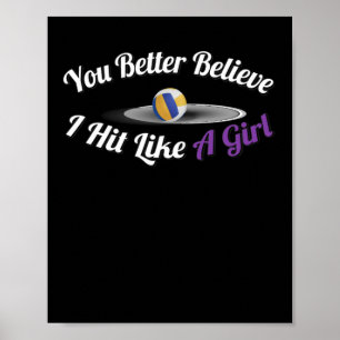 Volleybal oog raakt als een meisje Power Sticker Poster