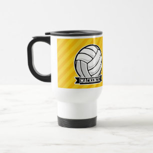 Volleybal op gele strepen reisbeker