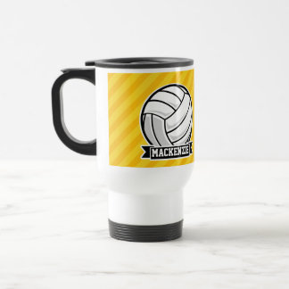 Volleybal op gele strepen reisbeker