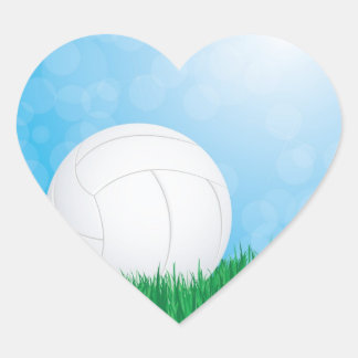 volleybal op gras hart sticker