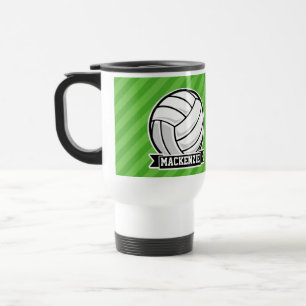 Volleybal op groene strepen reisbeker