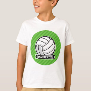 Volleybal op groene strepen t-shirt