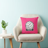 Volleybal op Neon Pink Stripes Kussen (Stoel)