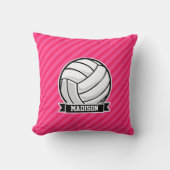 Volleybal op Neon Pink Stripes Kussen (Voorkant)
