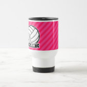 Volleybal op Neon Pink Stripes Reisbeker (Center)