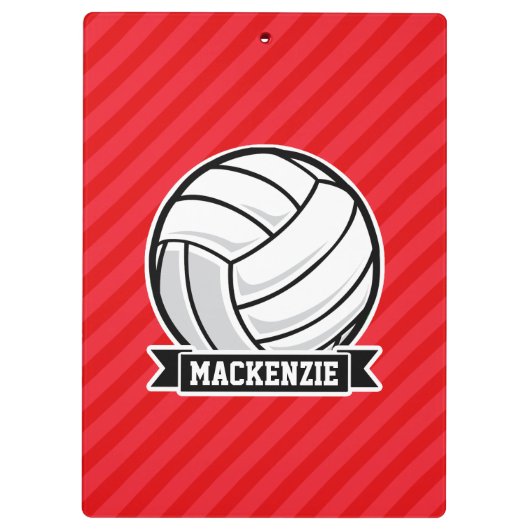 Volleybal op rode diagonale strepen klembord (Achterkant)