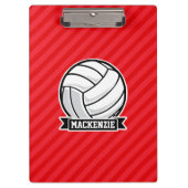 Volleybal op rode diagonale strepen klembord (Voorkant)