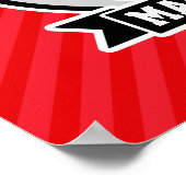 Volleybal op rode diagonale strepen poster (Hoek)