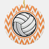 Volleybal; Oranje en witte Chevron Keramisch Ornament (Achterkant)