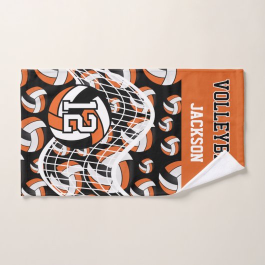Volleybal - Oranje, zwart en wit Handdoek (Handdoek)