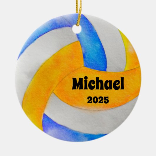 Volleybal Ornament, Ornament, Kinder Sport Keramisch Ornament (Voorkant)