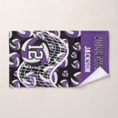 Volleybal - Paars, zwart en wit Handdoek (Handdoek)