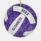 volleybal paarse witte gepersonaliseerde meisjes keramisch ornament (Voorkant)
