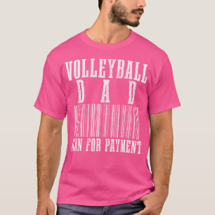 Volleybal papa scan voor betaling grappig barcode t-shirt