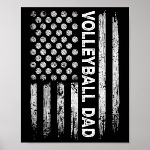 volleybal papa Verenigde Staten Vlag Retro Father Poster