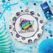 Volleybal papieren bordje (Feest)