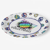 Volleybal papieren bordje (Gekanteld)