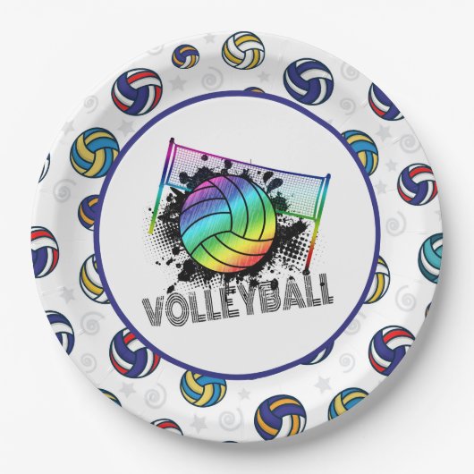Volleybal papieren bordje (Voorkant)