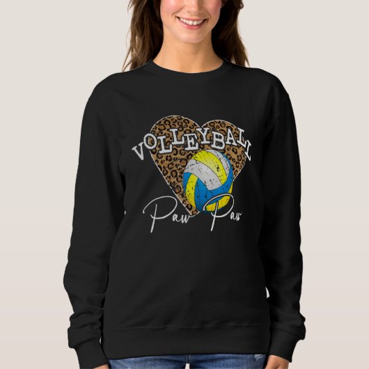 Volleybal Poot Leopard Hart Volleybal Trui (Voorkant)