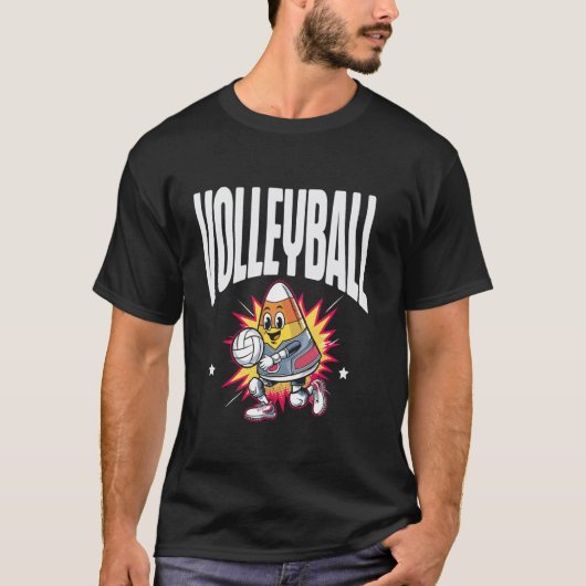 Volleybal Prettige Halloweenavond T-shirt (Voorkant)