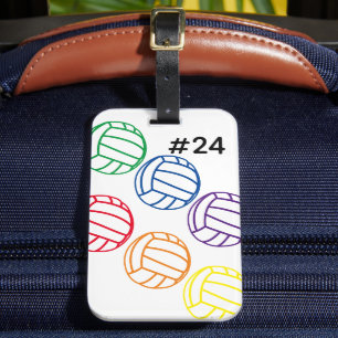 Volleybal Rainbow Bagagelabel