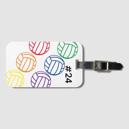 Volleybal Rainbow Bagagelabel (Voorkant (horizontaal))