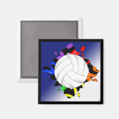 Volleybal Regenboog Splash Magnet (Voorkant / Achterkant)