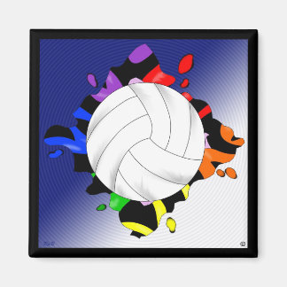 Volleybal Regenboog Splash Magnet